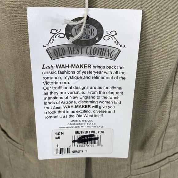 Wah Maker Old Western Frontier Set Womens Small Riding Pants Blouse Vest Costume - Picture 12 of 12